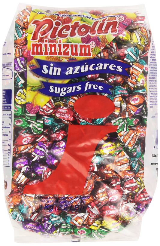 Pictolín Minizum sin azúcar - Caramelos sin azúcar sabor frutas con edulcorantes