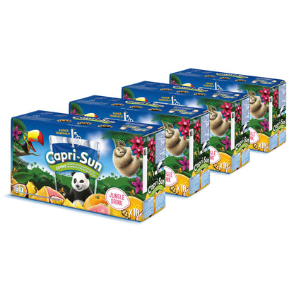 Capri-Sun Jungle - Bebida de Frutas Zumo Natural (4  x 10 de 0,2L) - Deliciosa Mezcla de Frutas Tropicales Sin Conservantes