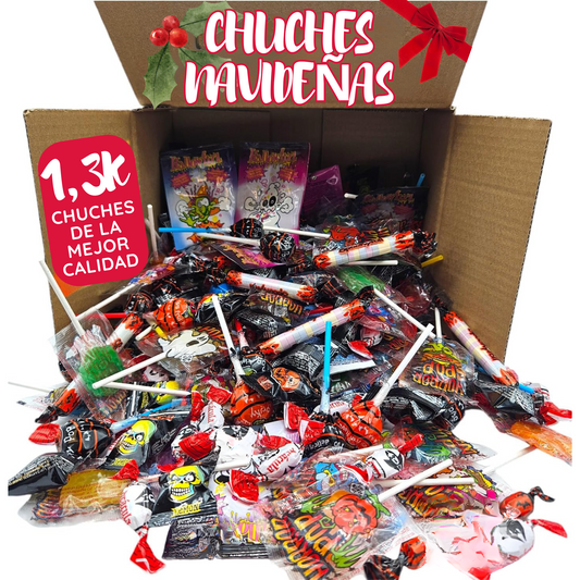 +150 Chuches Surtidas - Caja de Caramelos y Golosinas para Regalar en Navidad - Cabalgatas - Cesta de + 1,3 Kg