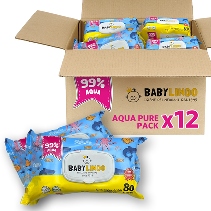 Toallitas BabyLindo Pack 12 x 80 - Aquapure o Cremosas