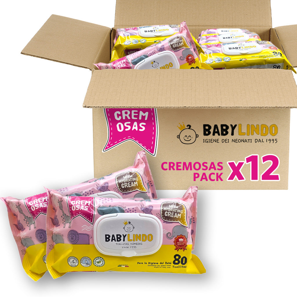 Toallitas BabyLindo Pack 12 x 80 - Aquapure o Cremosas