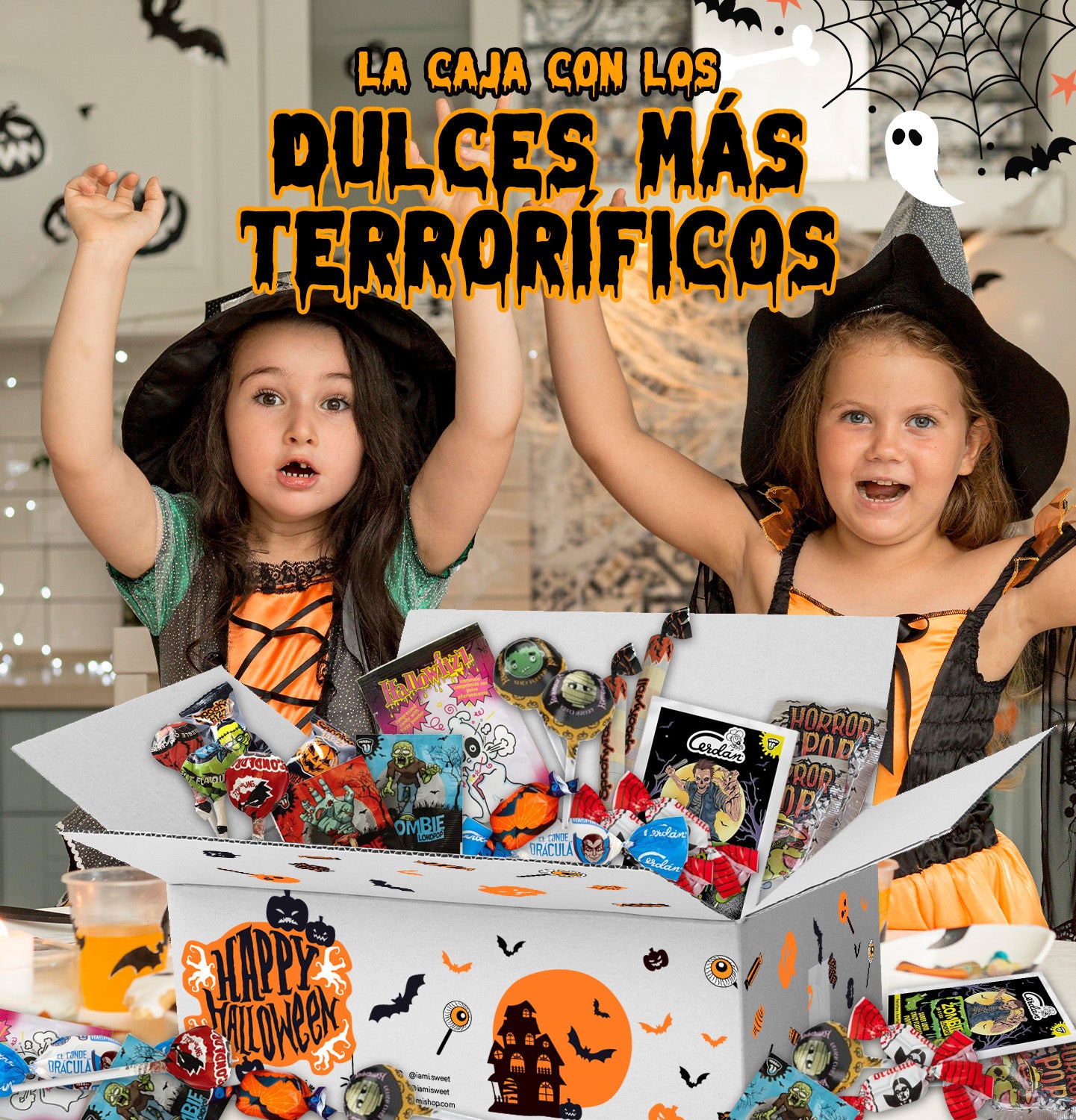 +200 Chuches Halloween Surtidas - Caja de Caramelos y Golosinas para Regalar + 1,3 Kg