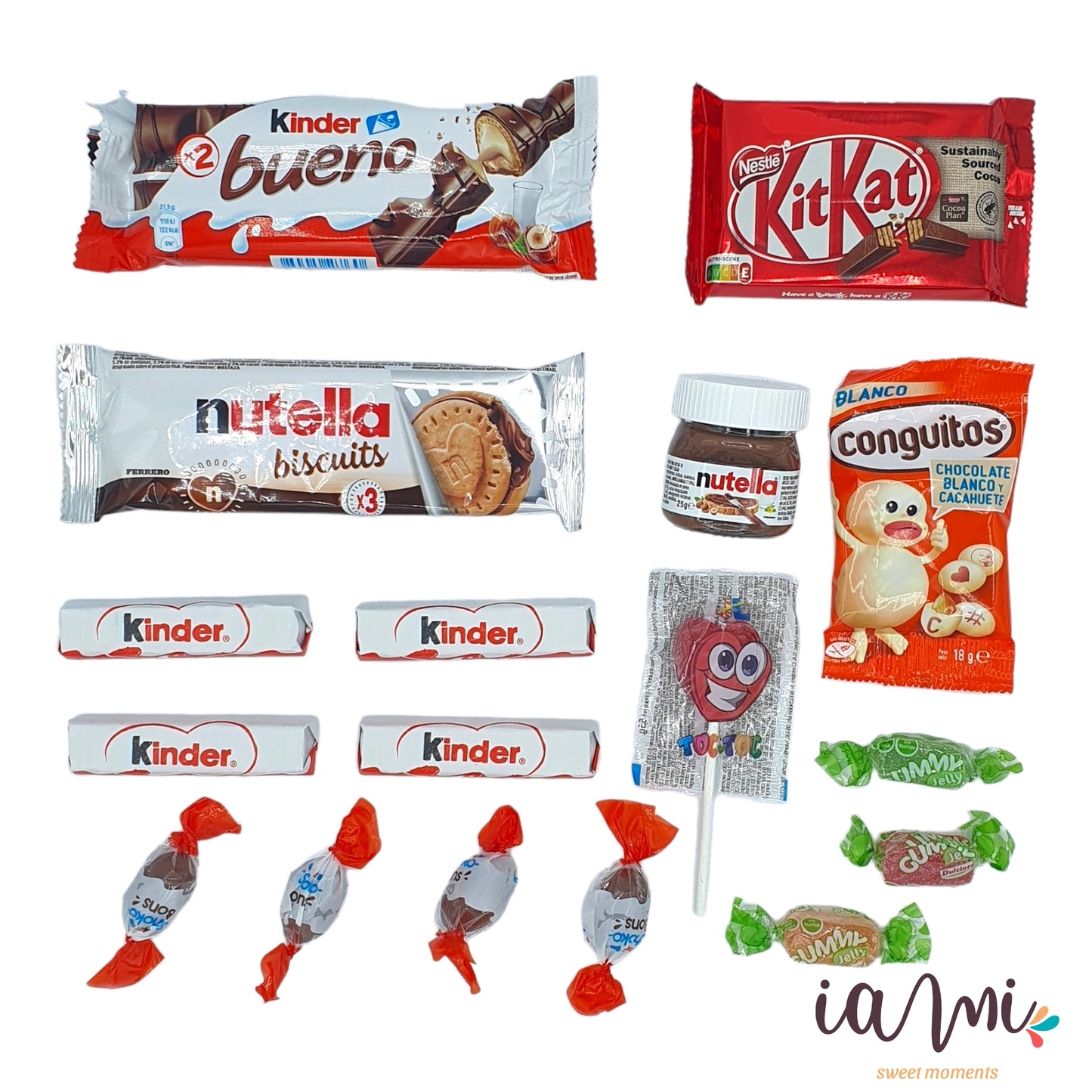 Super Bandeja Chocolates Kinder - Nutella - Conguitos. +15 Unid. El Regalo Ideal para Comuniones, Bodas, Bautizos, Cumpleaños.